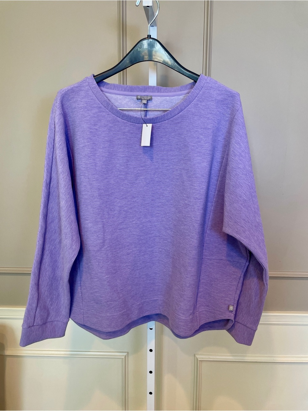 T by Talbots NEW Lilac Ribbed Sweater Sweatshirt Pullover Casual Crewneck